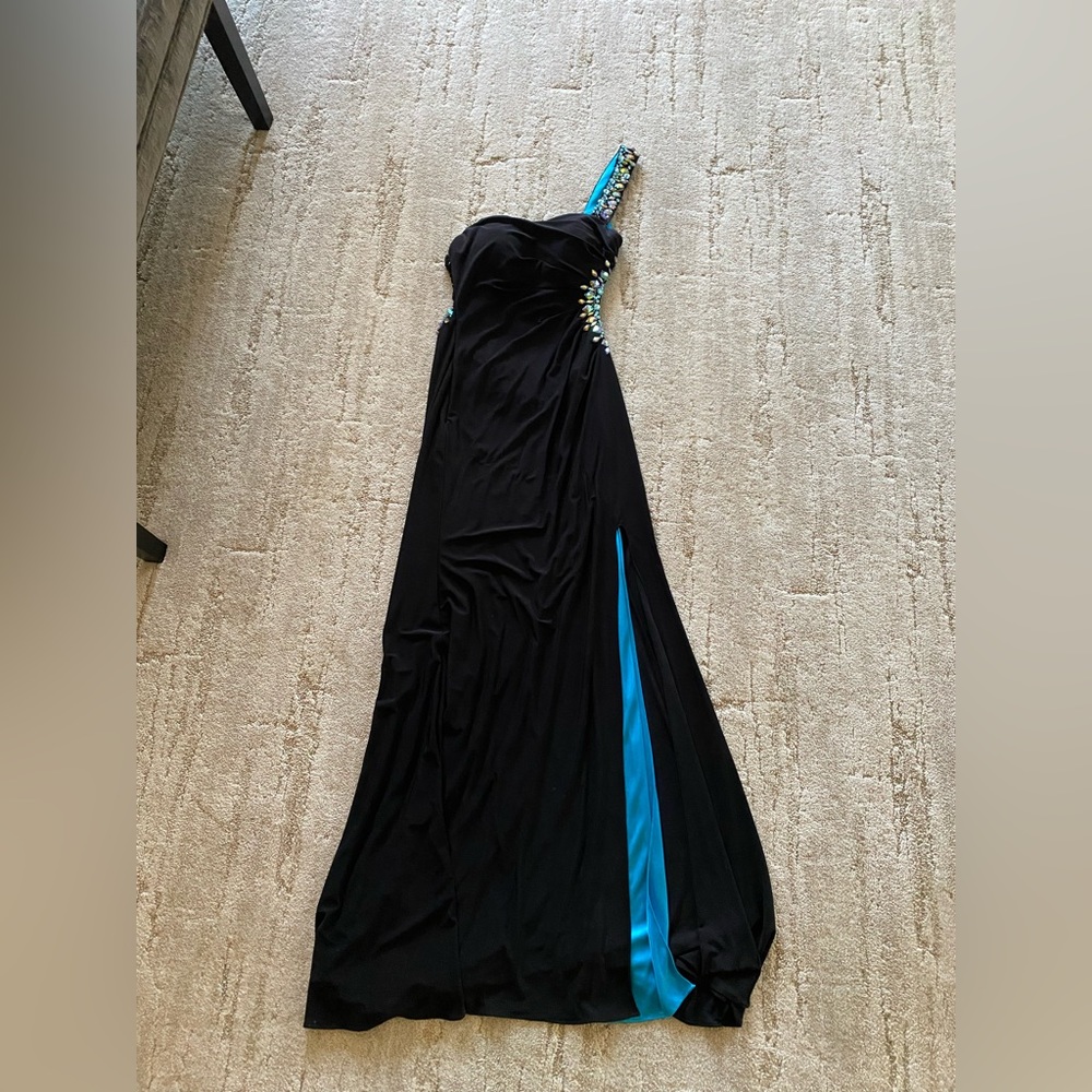 Black Dress with Multicolored Crystels